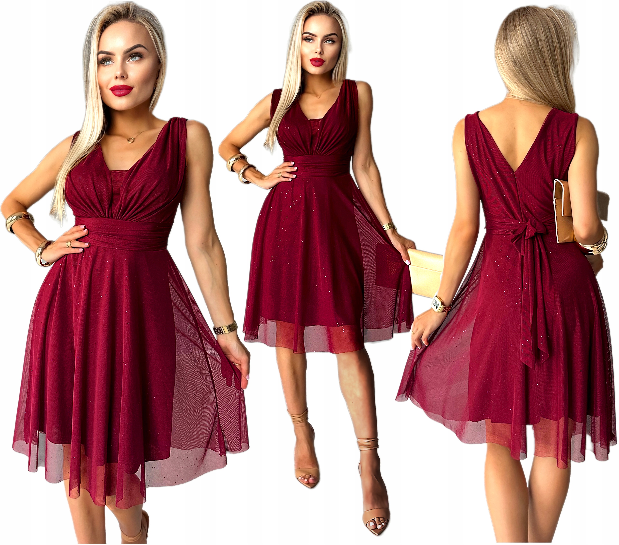 Elegantní Šaty Dámská vizitková šifonová s brokátem svatební hostina LXL Aisha