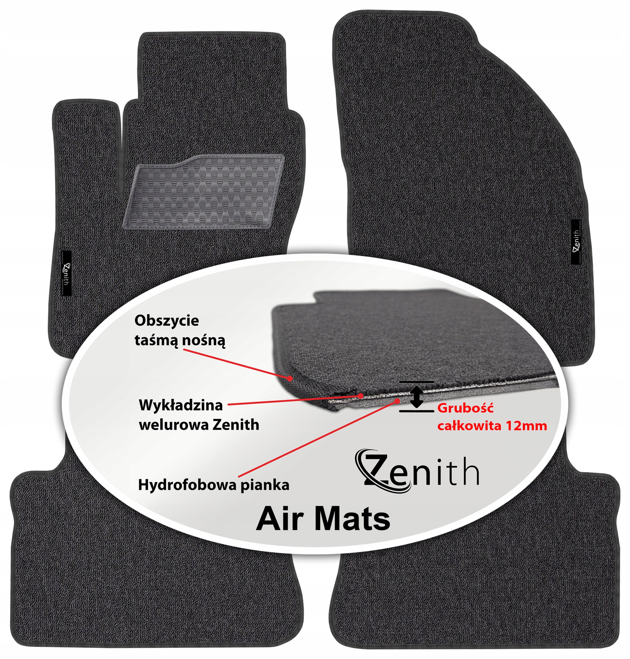Ford C-Max I 2003-2010 Velúrové koberčeky do auta Zenith Air Mats