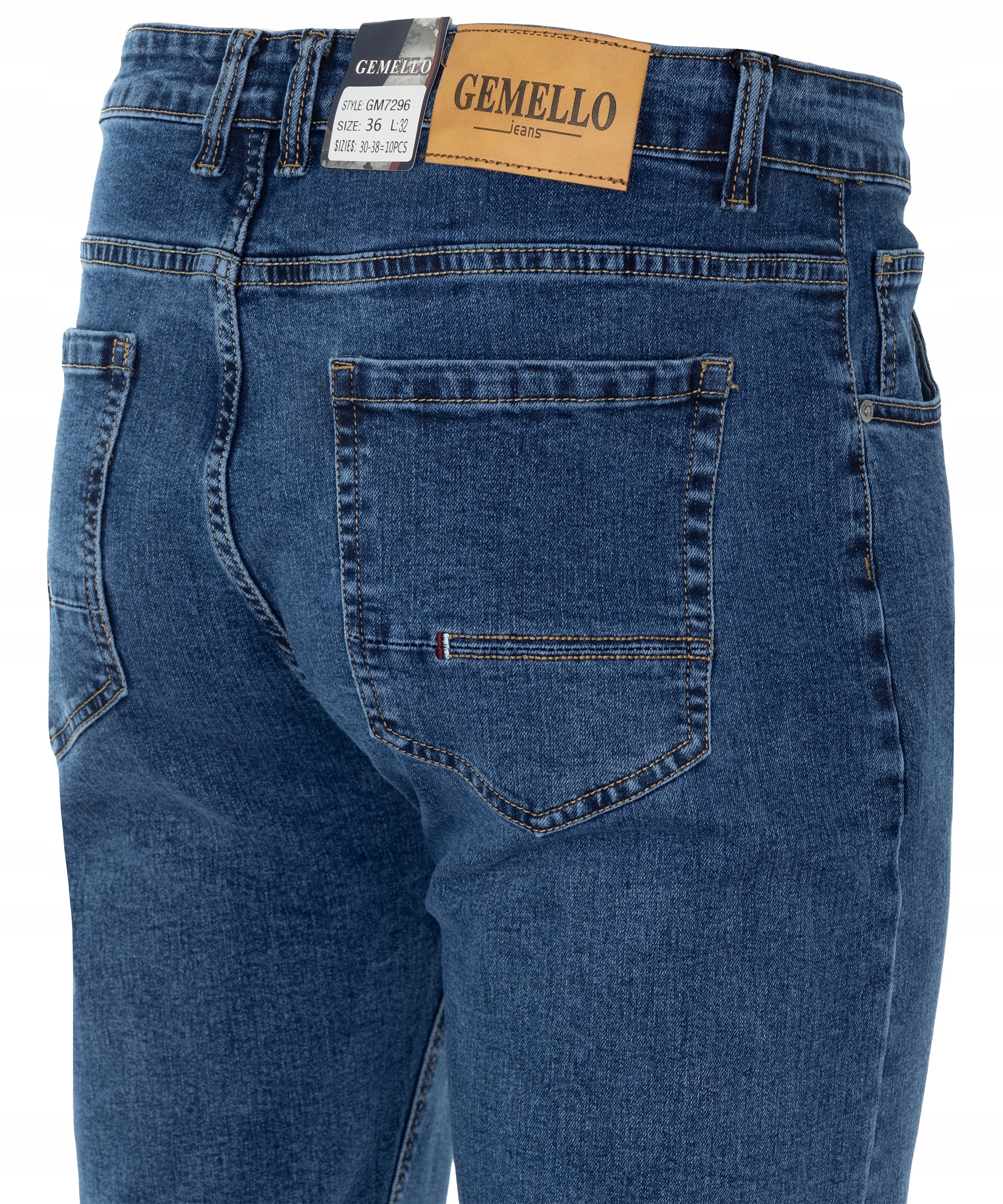 SPODNIE MĘSKIE JEANSY CIEMNO-NIEBIESKIE ELASTYCZNE DŻINSOWE W35