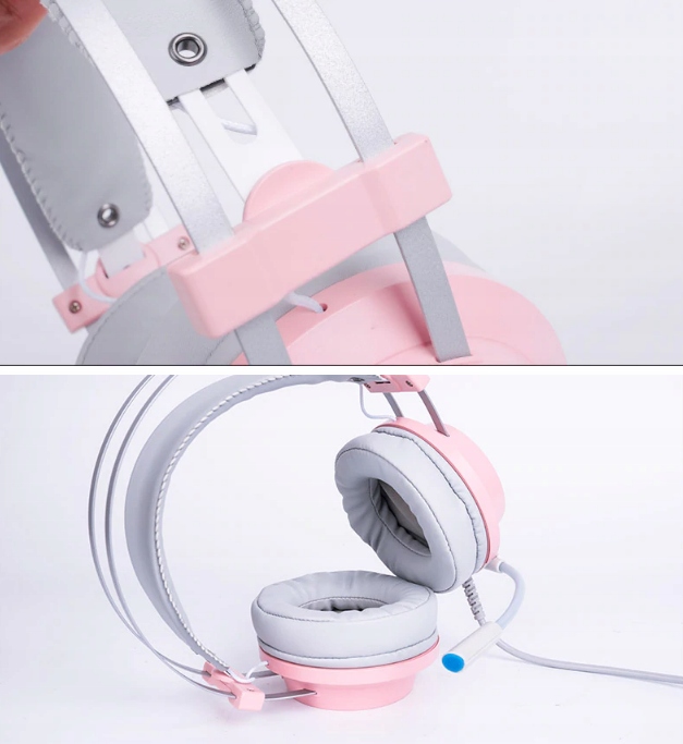 SŁUCHAWKI GAMINGOWE USB MIKROFON PODŚWIETLENIE RGB Konstrukcja zamknięta