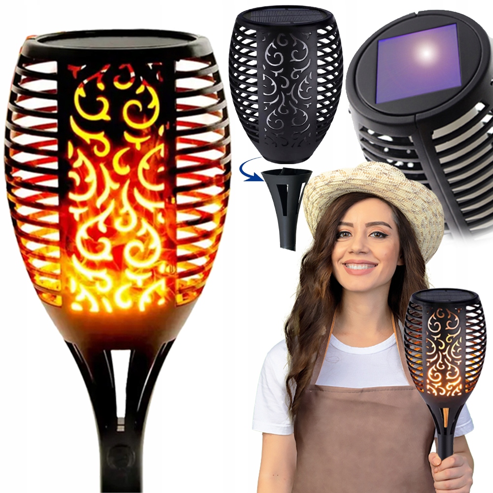 

Lampa Solarna Led Pochodnia Efekt Płomień 78cm