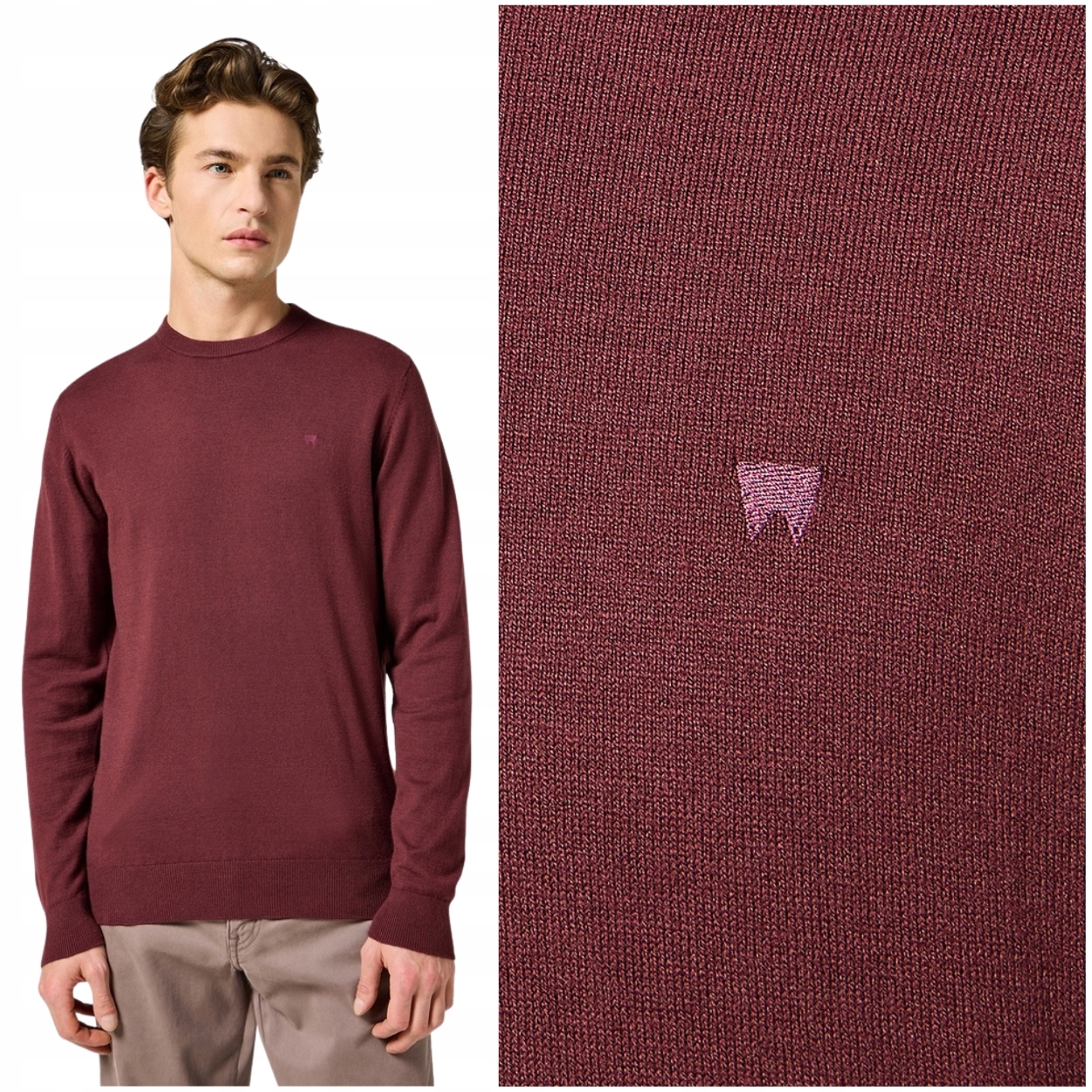 Wrangler Pletený Svetr Dahlia bavlněný pánský svetr s příměsí vlny M