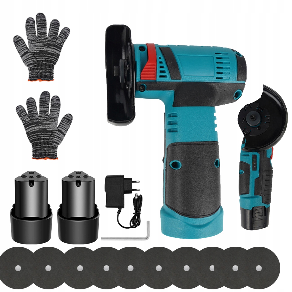 Úhlová Bruska Akumulátorová Kartáčový motor Leštička 2X Aku 10 Kotouč