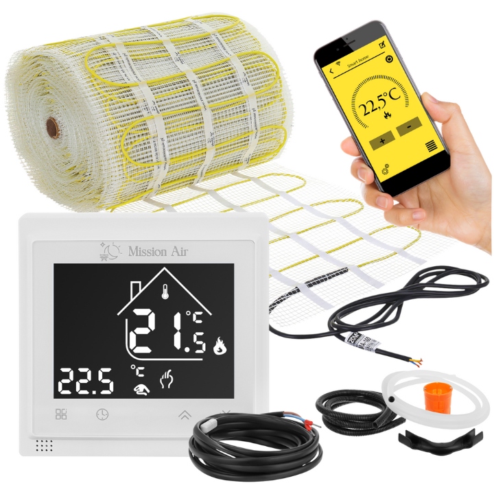 Sada podlahového vykurovania podlahy, vykurovacia rohož MA-160W/m² 16 m² WiFi
