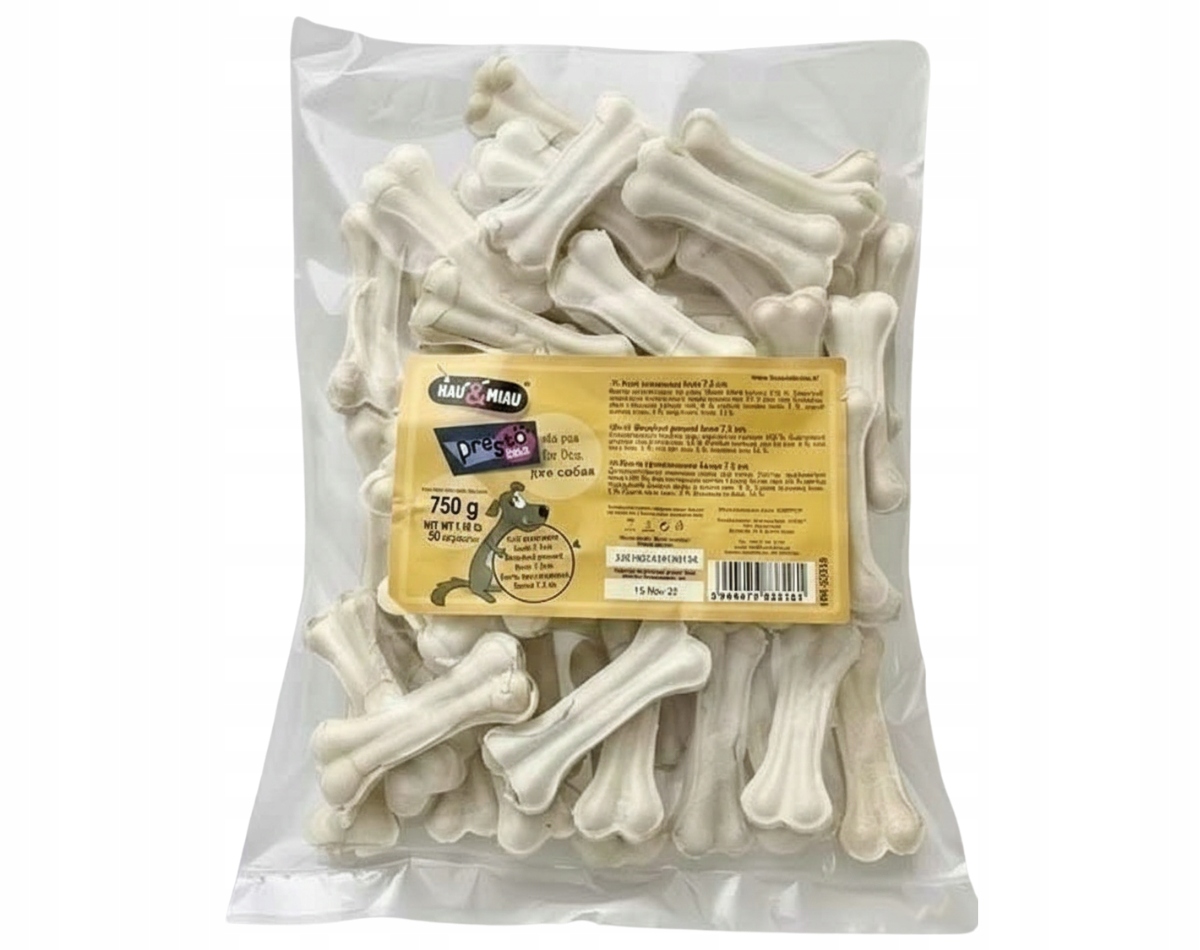 Levně Lisovaná Kost Hm Bílá 7,5 cm, 50 Ks/op, 750 g/op