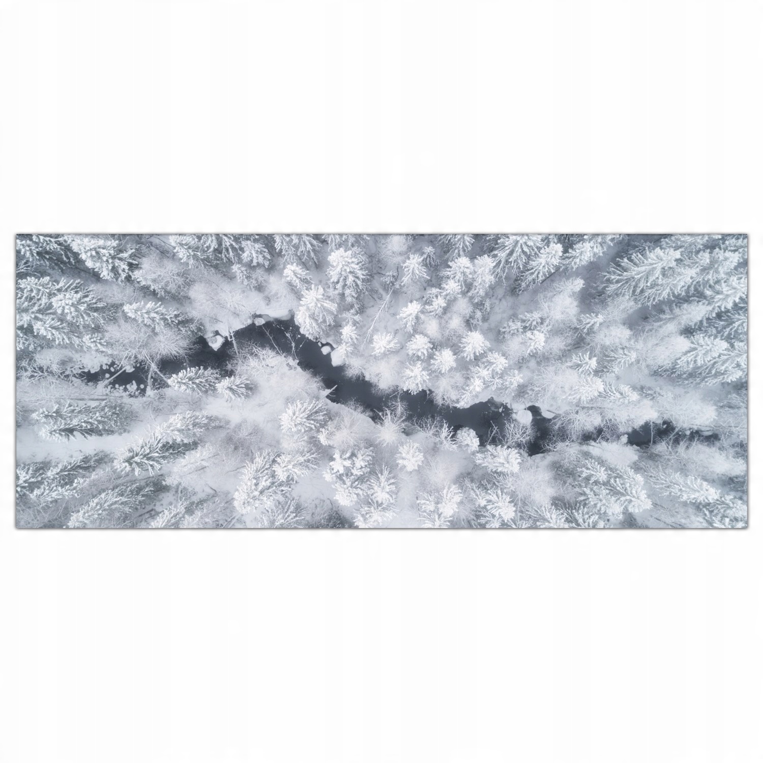 

Obraz na szkle Foto Rzeka Zima Las Drzewa 125x50