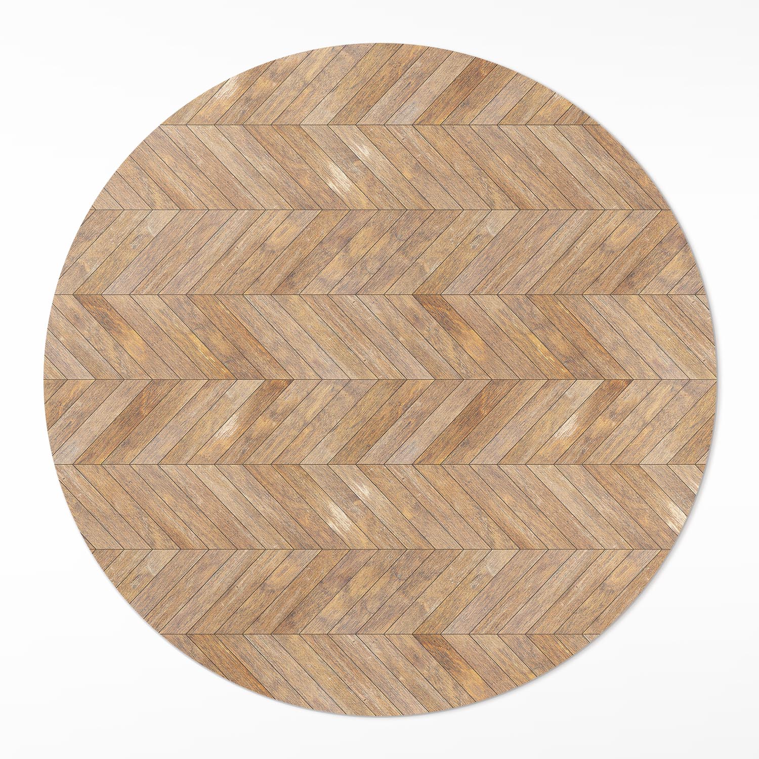 Okrúhly vinylový koberec Vintage drevené podlahové parkety s jedľou ⌀ 110 cm