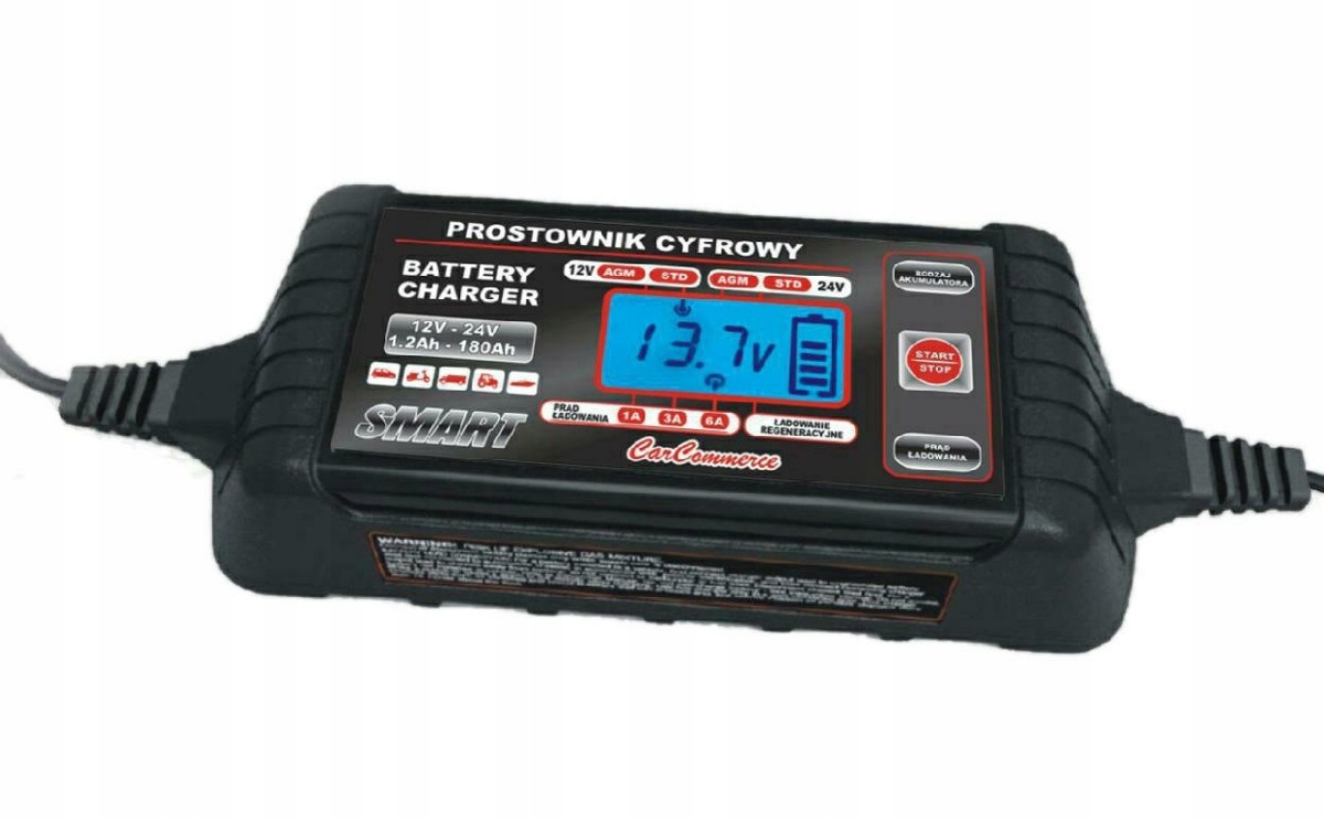 Automobilová digitální usměrňovač do auta 12V 24V 6A s odsířením