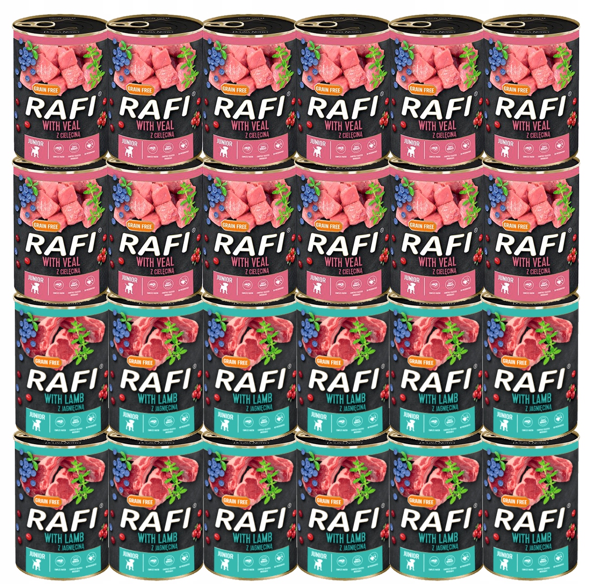 Karma Dla Psa Rafi Junior Ciel Jag MIX 24 x 400g