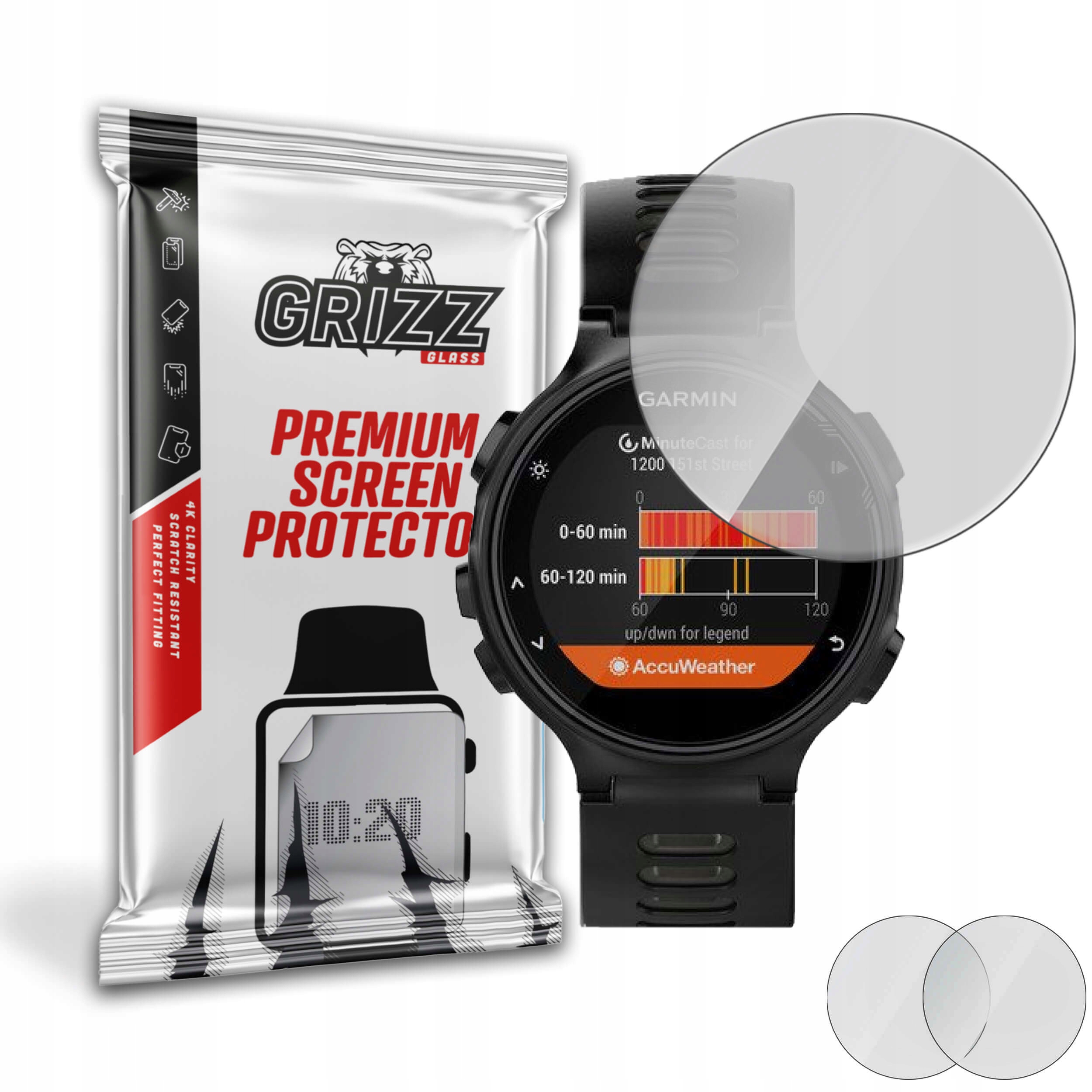 2-PAK Antyodciskowa folia ochronna do Garmin Forerunner 735 Xt