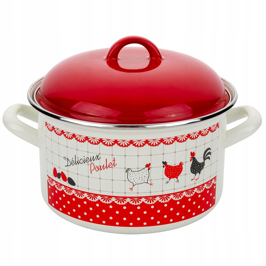 

Garnek Emaliowany Emalia Kurki Biały 22CM 5,3L