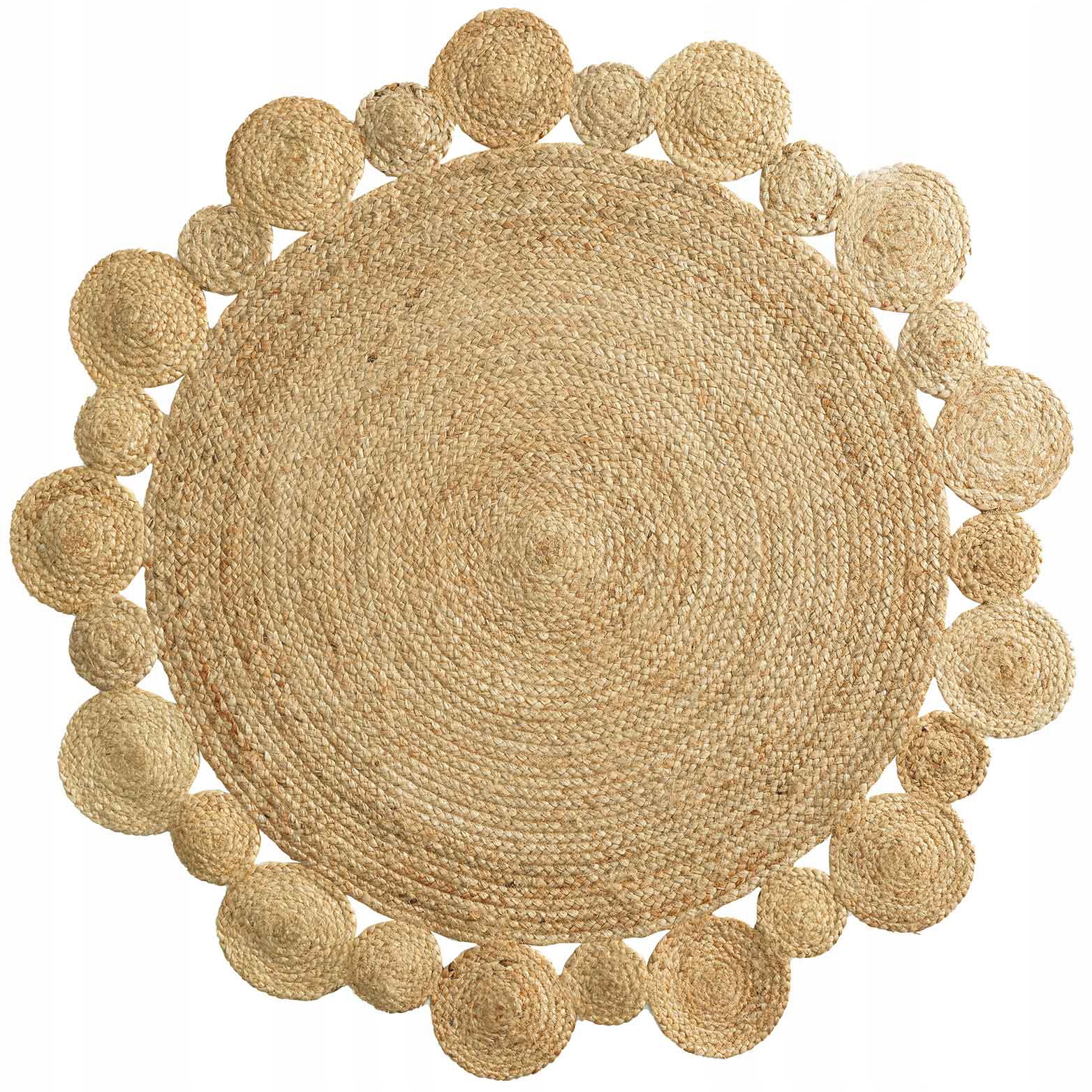 Koberec Kulatý jutový Velký Pletený Boho 120 cm