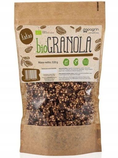 2x Papagrin Granola s kakaem bezlepková Bio 320 g