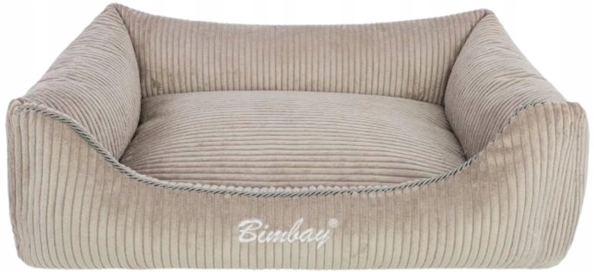 Levně Bimbay Pohovka Pelíšek pro psa Sztruks č. 100 x 80 cm šedá