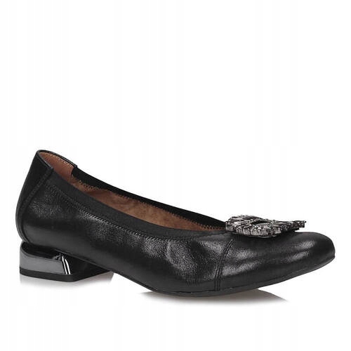 Černé Baleríny Exquisite 1441 vel. 39 Přírodní Kůže