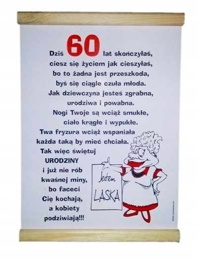 

Dyplom z życzeniami dla Mamy Babci na 60 urodziny