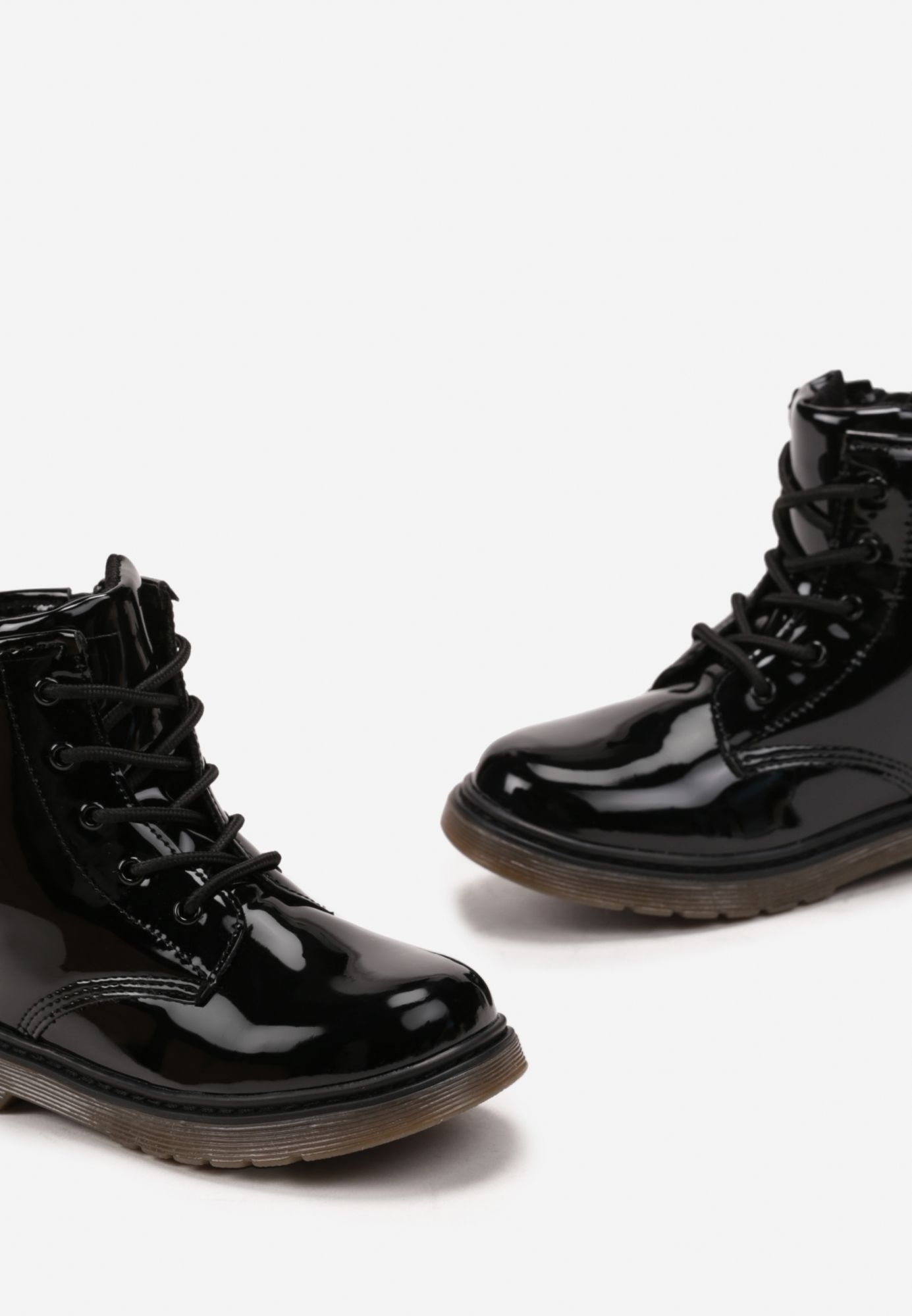 Born2Be Czarne Botki 30 Zima Lakierowana ekoskóra Rodzaj zapięcia Suwaki