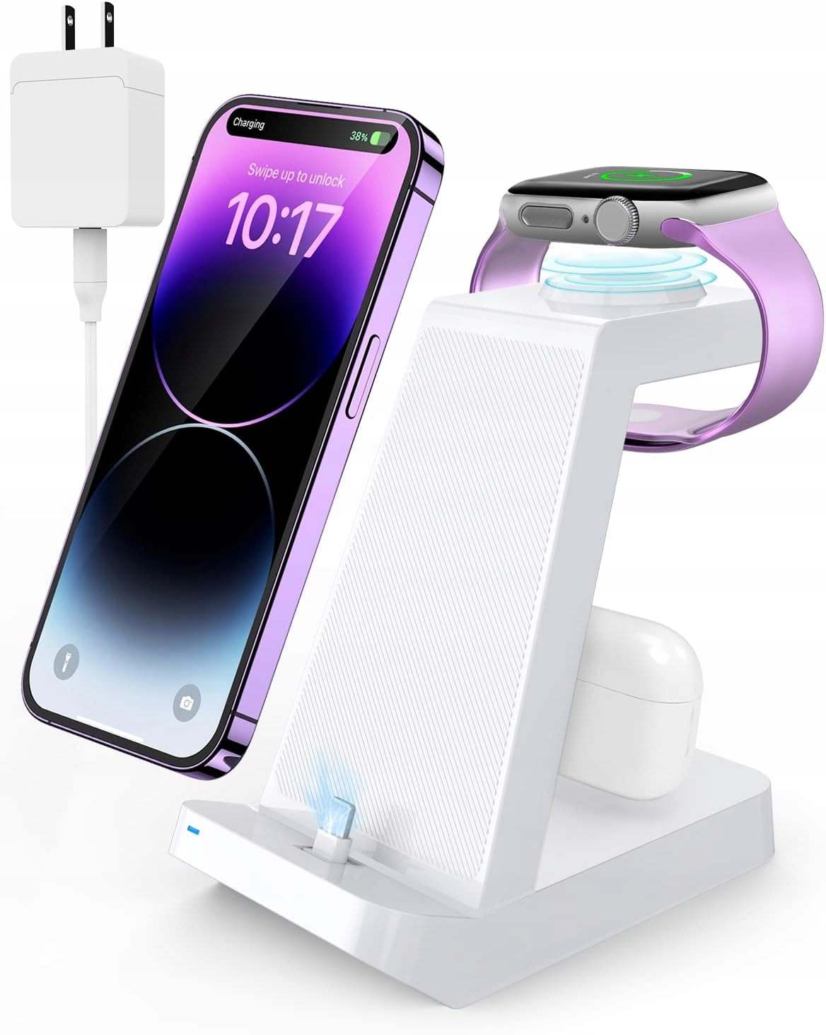 Stacja ładująca 3 w 1, ładowarka do Apple Watch, iPhone'a, Airpods,