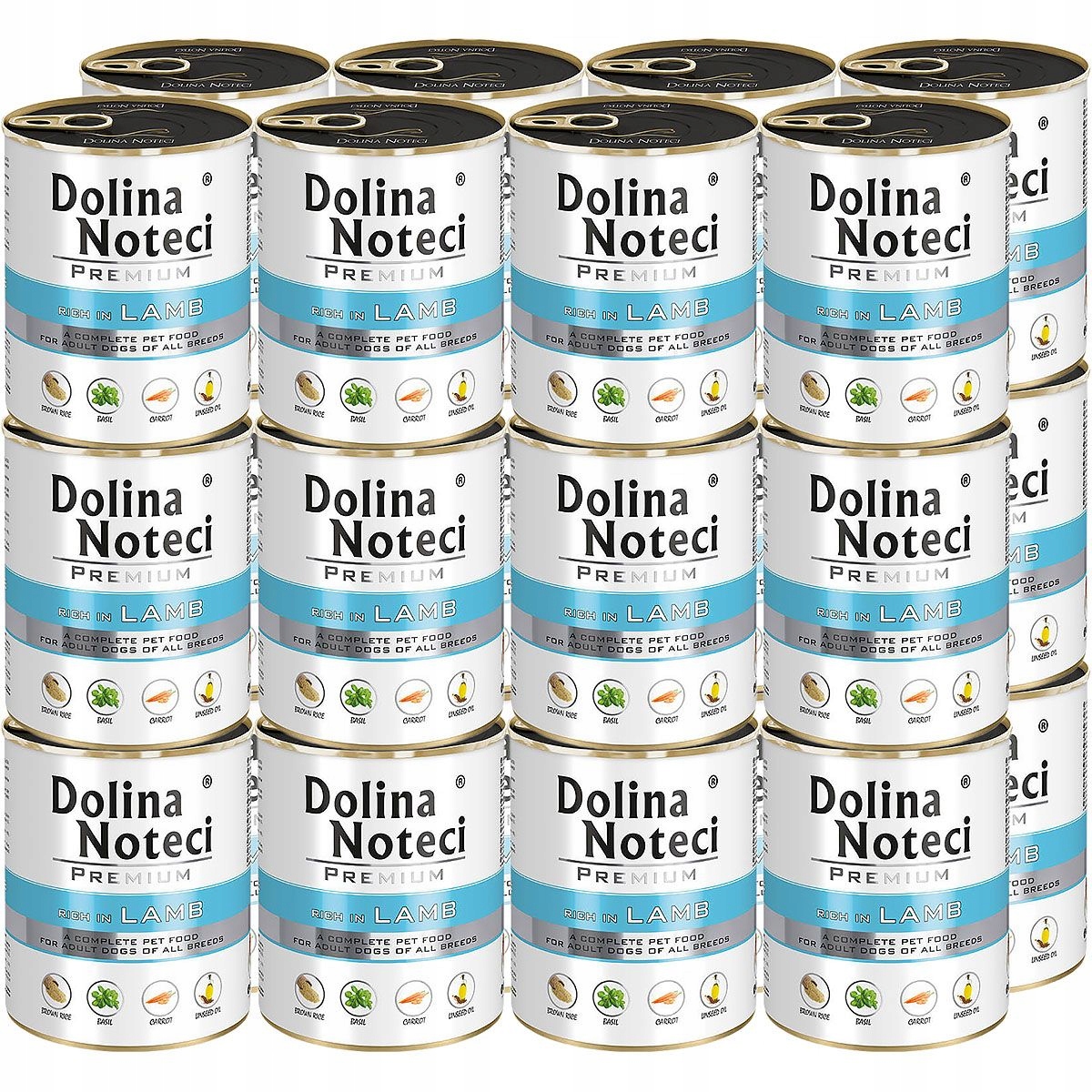 Krmivo pro psy Vlhké v plechovce Jehněčí Dolina Noteci Premium 24 x 800 g