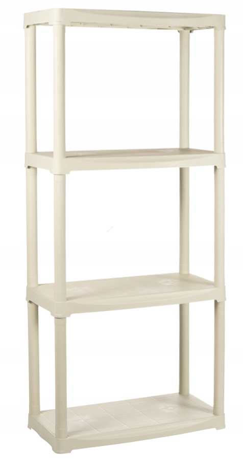 

mocny Regał Plastikowy 4 Półki 80kg 133x60x30 ecru