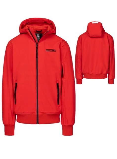 Pitbull West Coast Pánská Softshellová Bunda S Kapucí Roscoe Červená XL