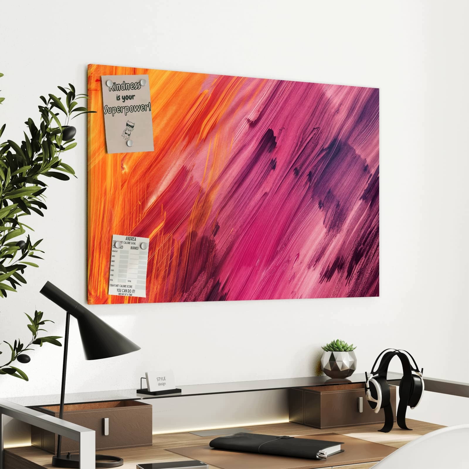 Magnetická tabule Abstraktní Barvy 90 × 60 cm