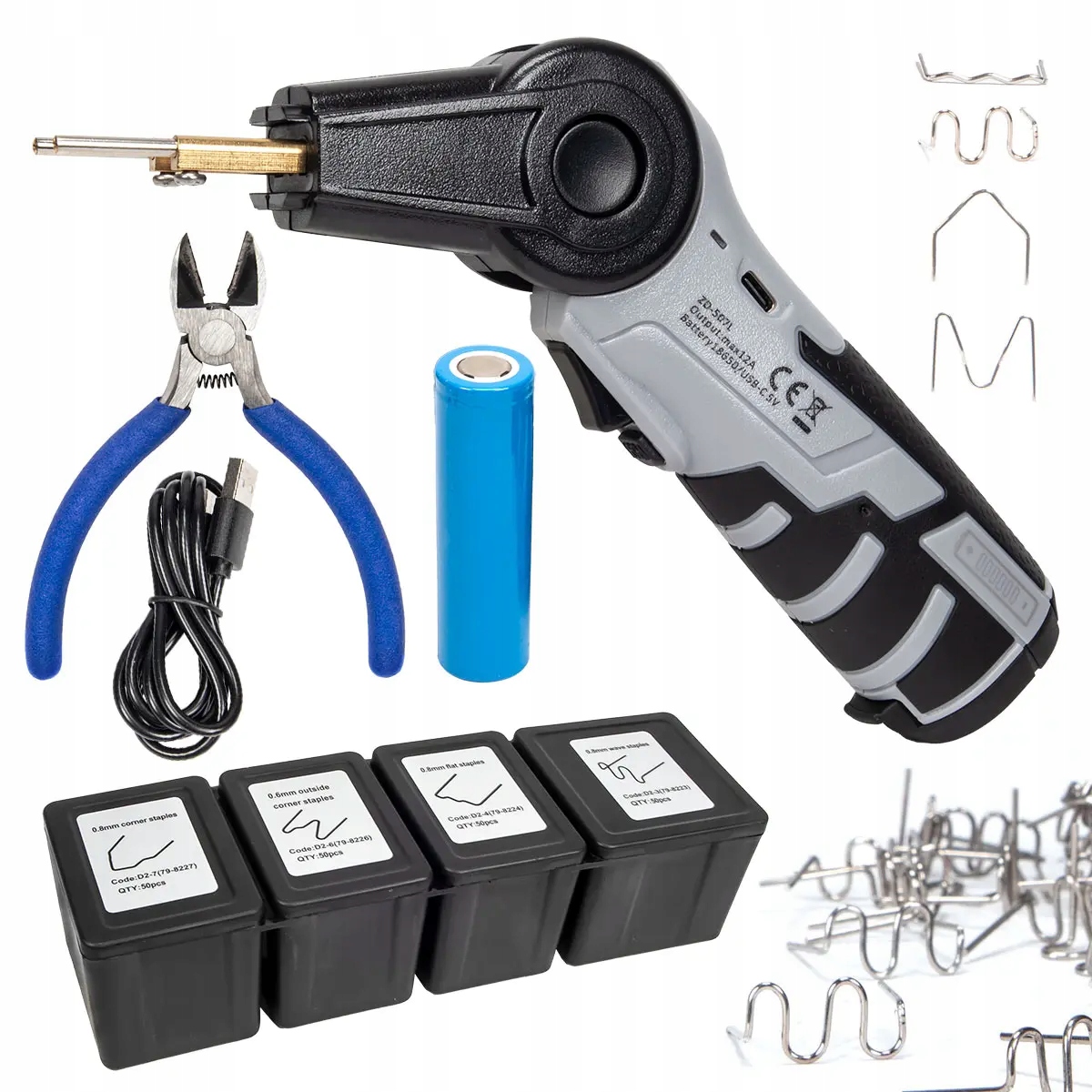 Svařovací pistole na plast s otočnou hlavou 200 sponek Usb-c 5V ZD-507L