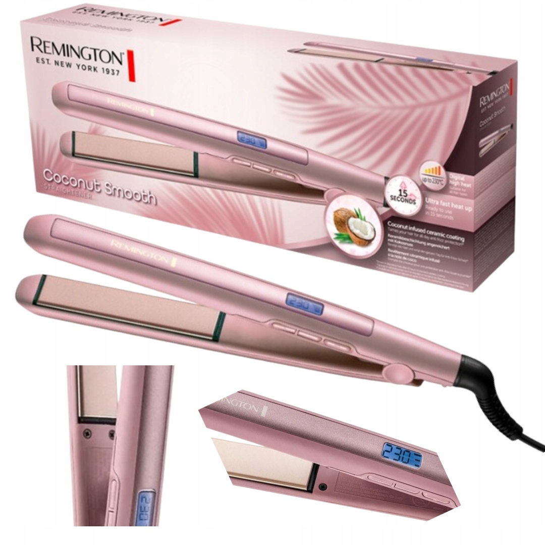 Prostownica Remington Do Włosów Z Mikrocząsteczkami Kokosowej Odżywki Etui