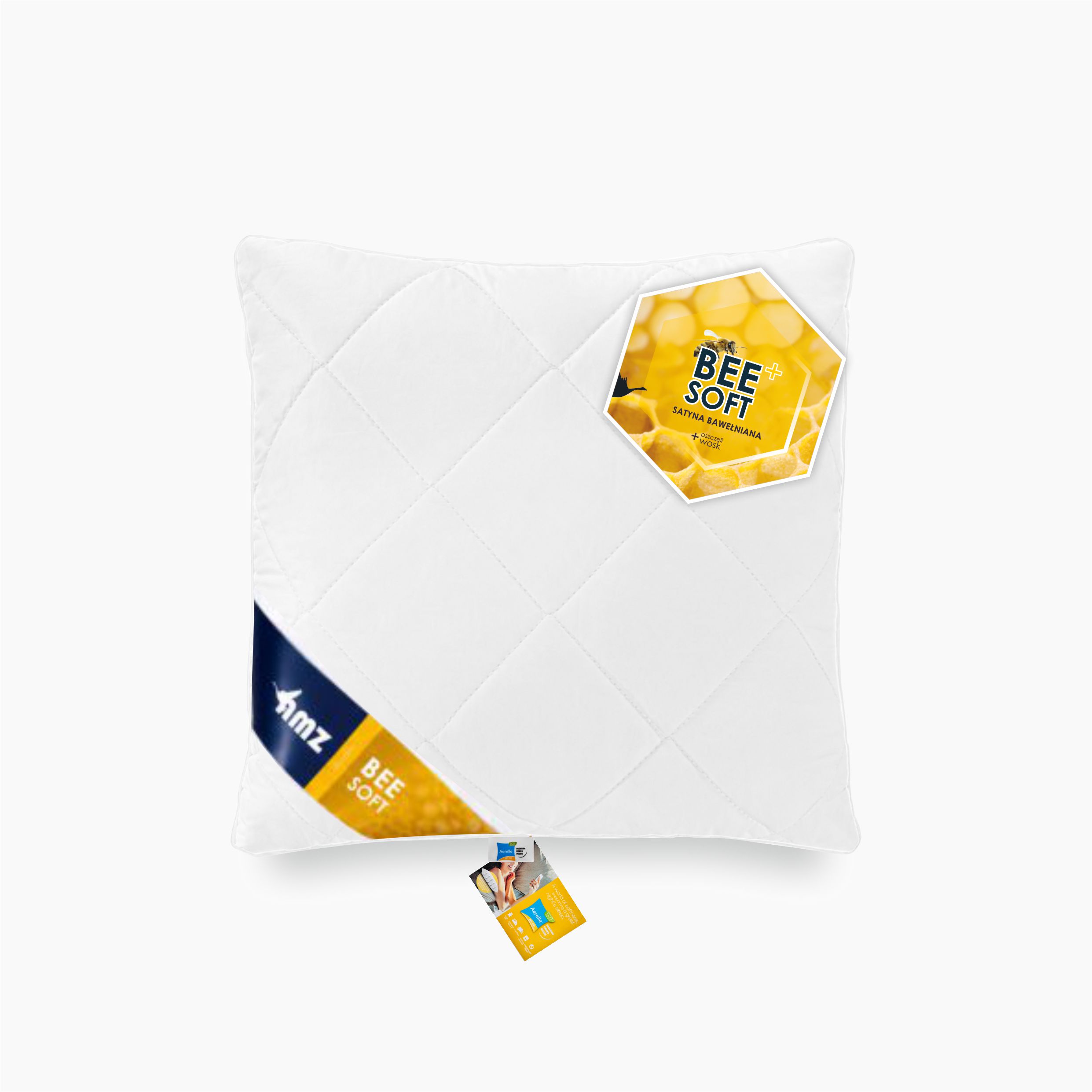 Antialergický polštář 40x40 Bee Soft Satén bavlněná prošívaná 250 g