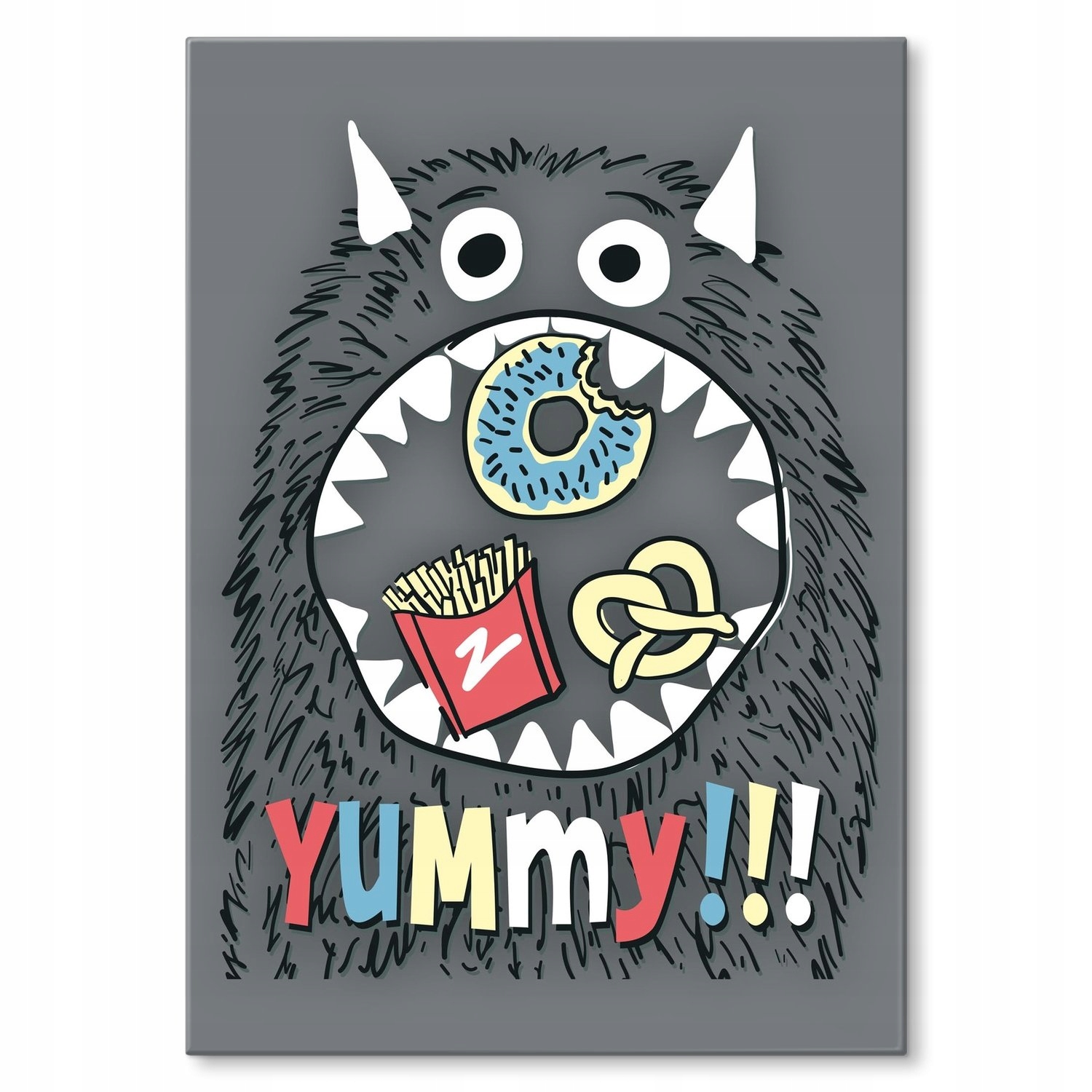 Kovový plakát Yummy monster Dárek 30 x 42 cm
