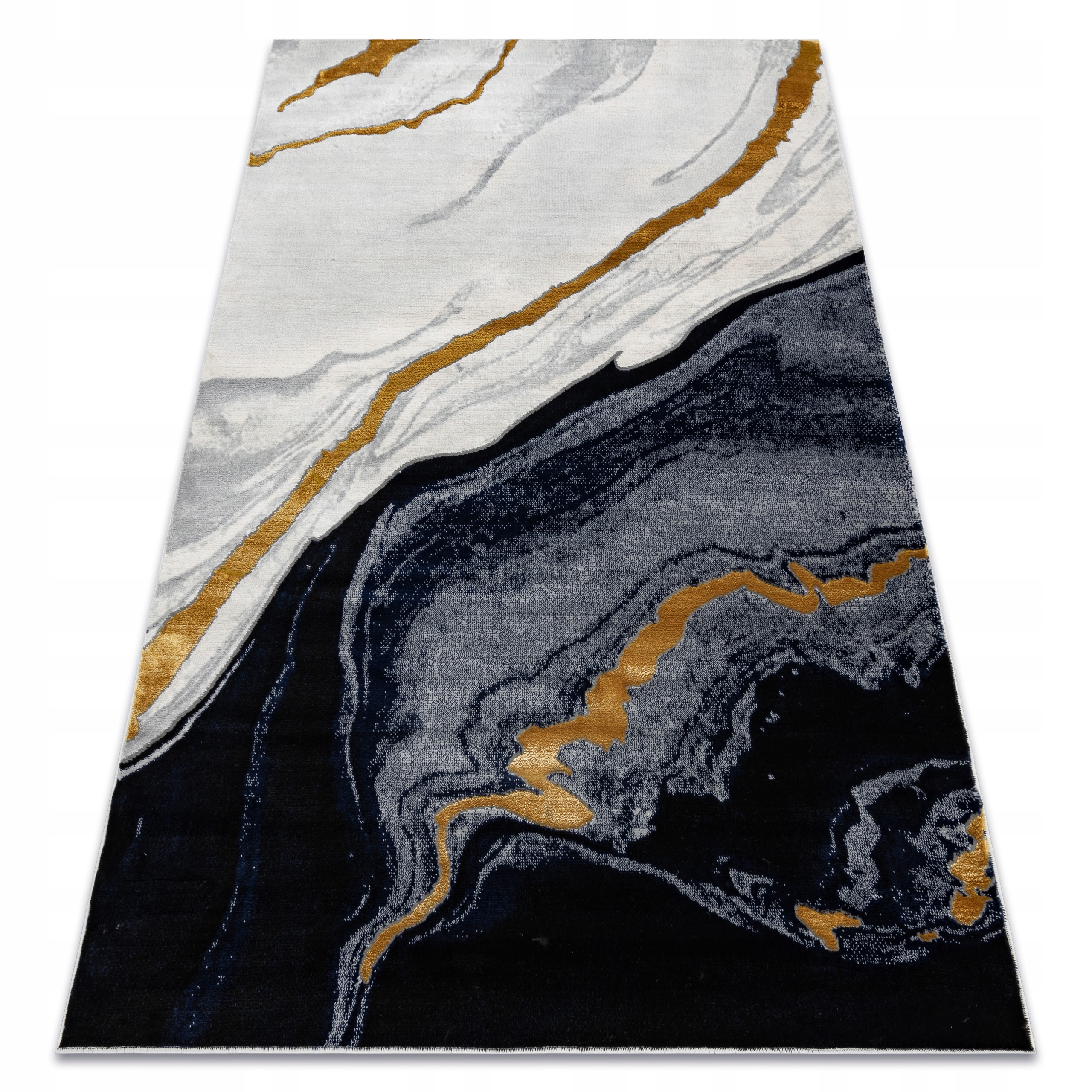 Stylowy Dywan 200x290cm Marmur granat/złoto #AF683