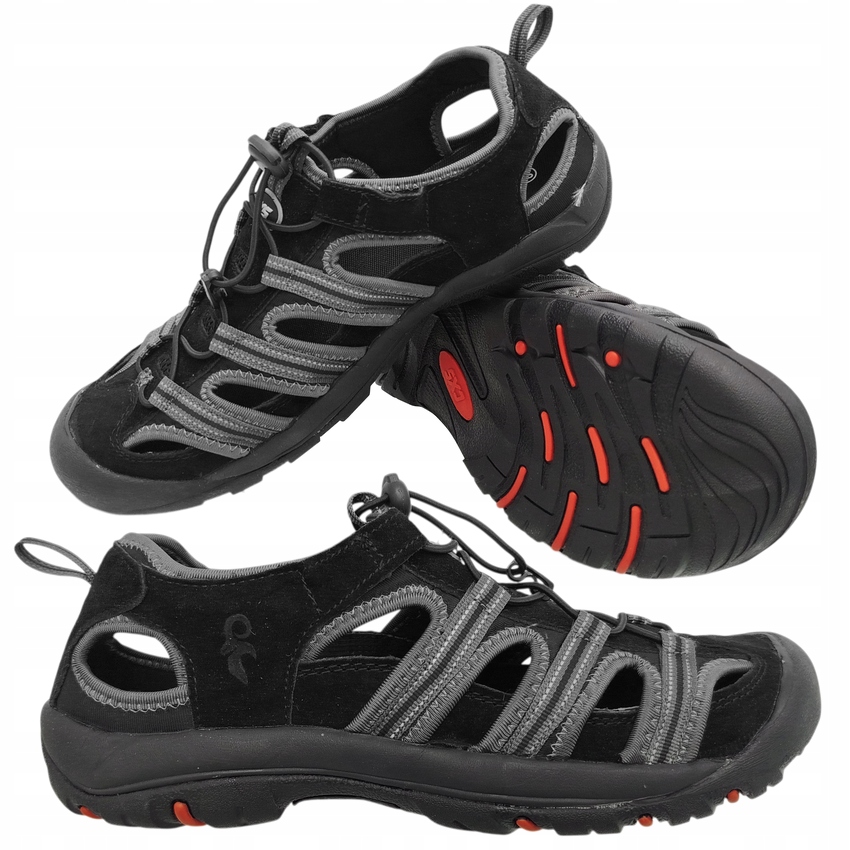 Sandały Męskie Lekkie Codzienne Robocze Sahara Cxs Czarno-szare 44