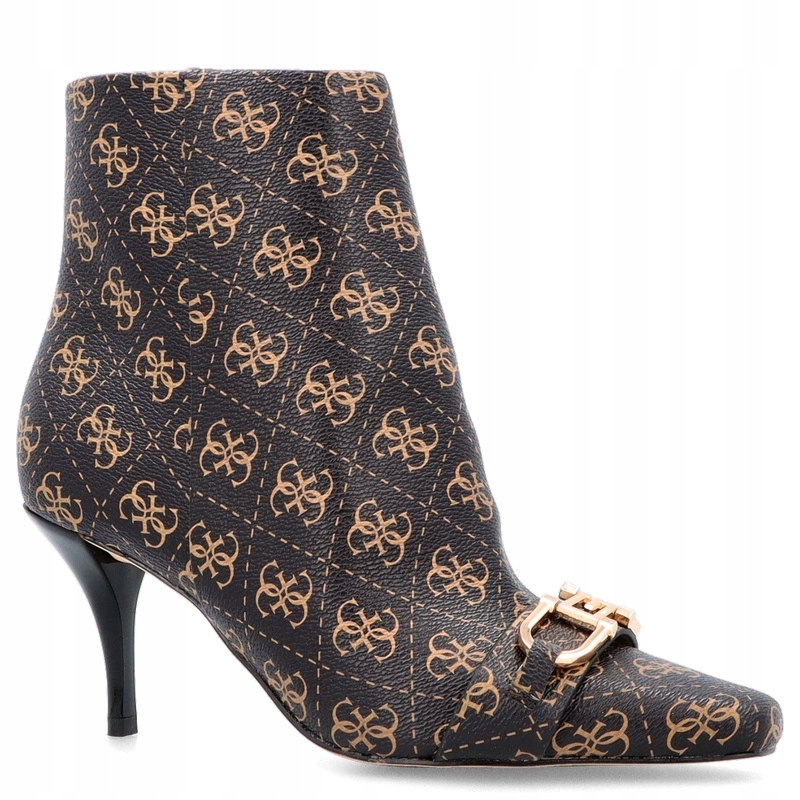 Kotníkové Boty na prémiovém podpatku Guess SILENE2 FL8SILLEA10 Hnědé 37