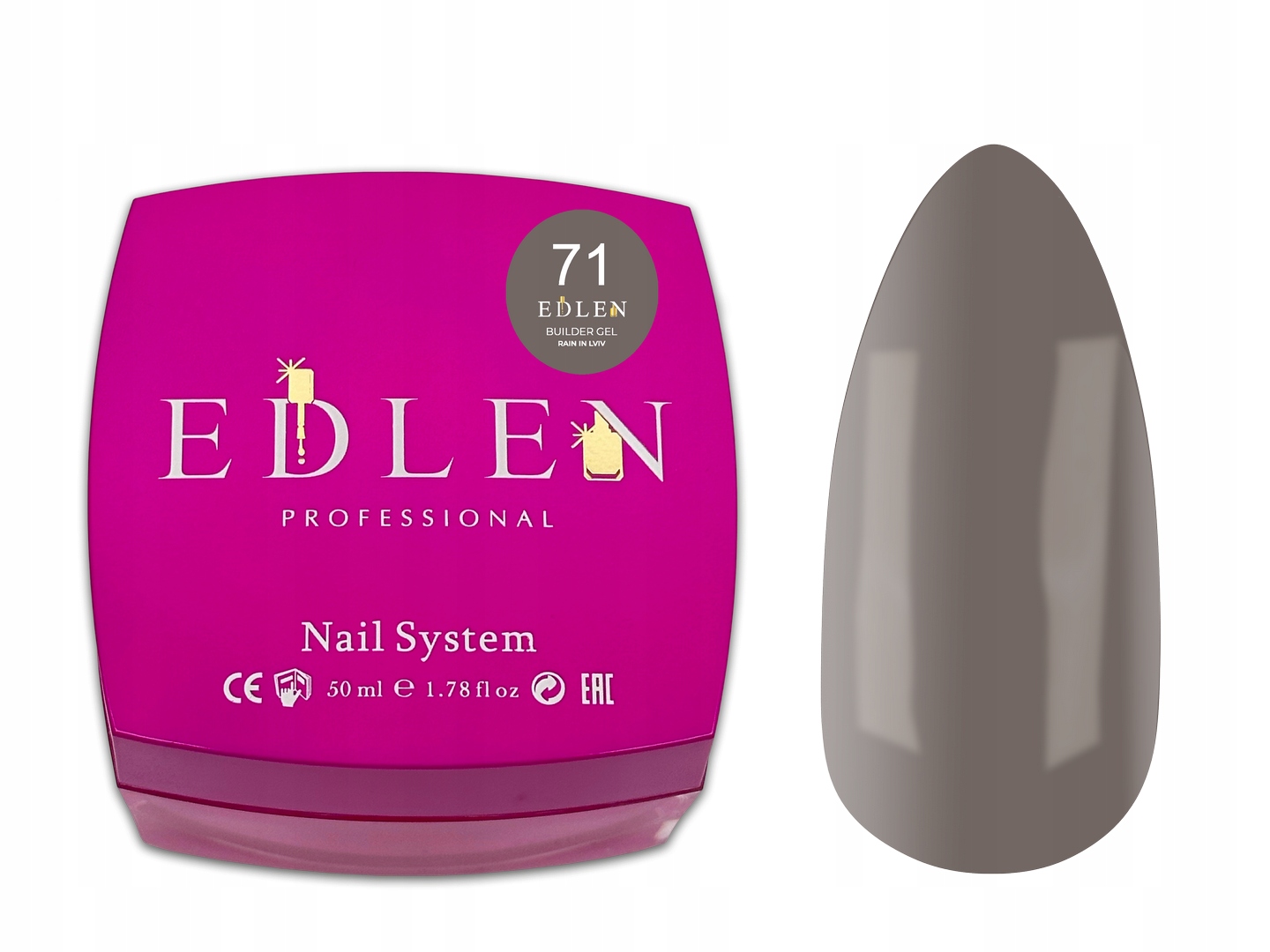 Builder Gel Rain Lviv 71 Żel Budujący Szary Hema Free