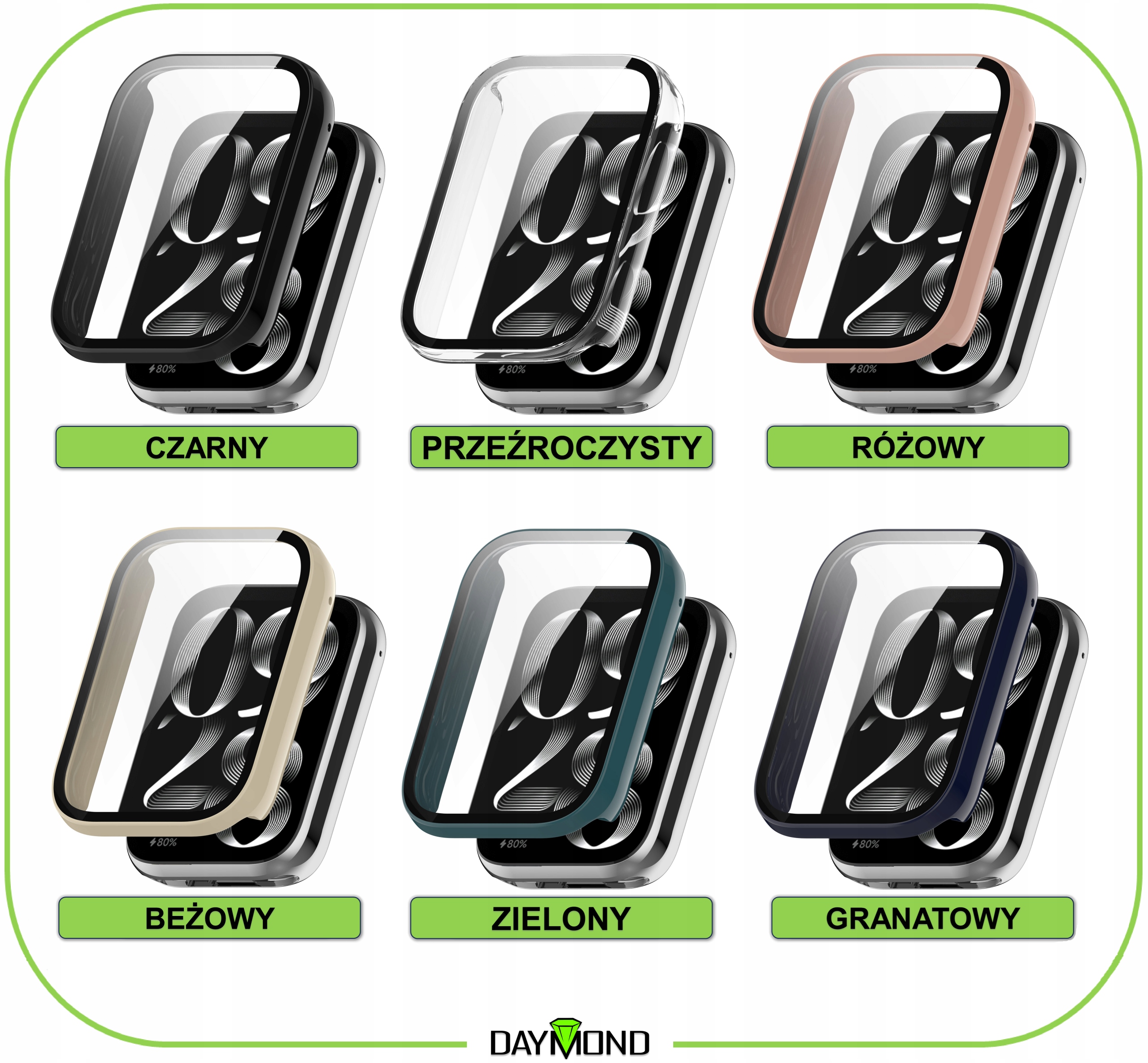 ETUI OCHRONNE + SZKŁO HARTOWANE 2w1 DO XIAOMI MI BAND 8 PRO | 6 KOLORÓW EAN (GTIN) 5904999230187