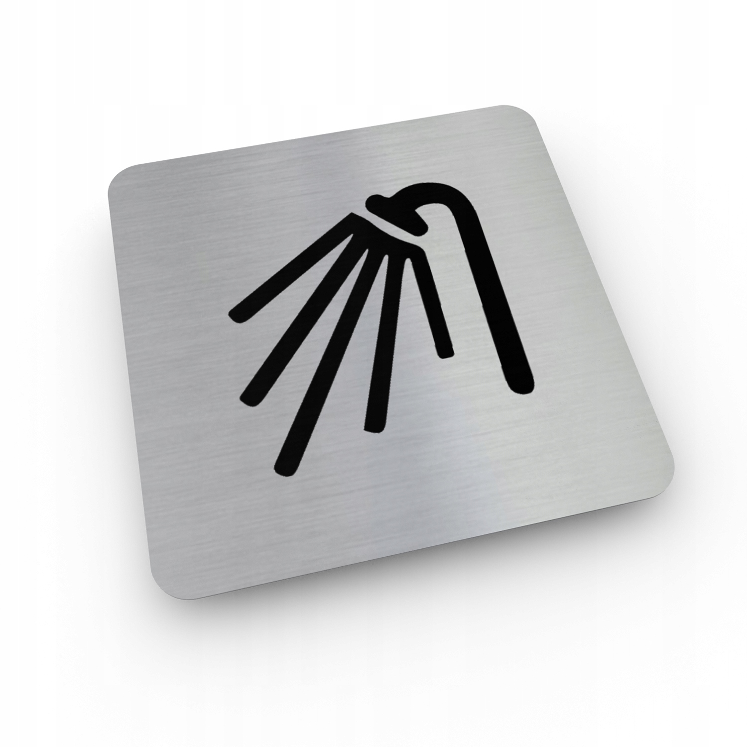 Oznakowanie toalety PRYSZNIC srebrny