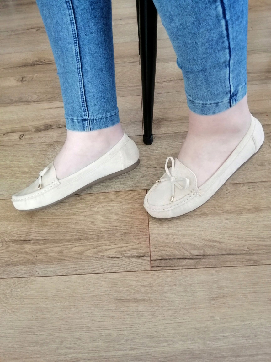 BALERINY MOKASYNY DAMSKIE BEŻOWE NUDE ZAMSZ R.39 Model CD75