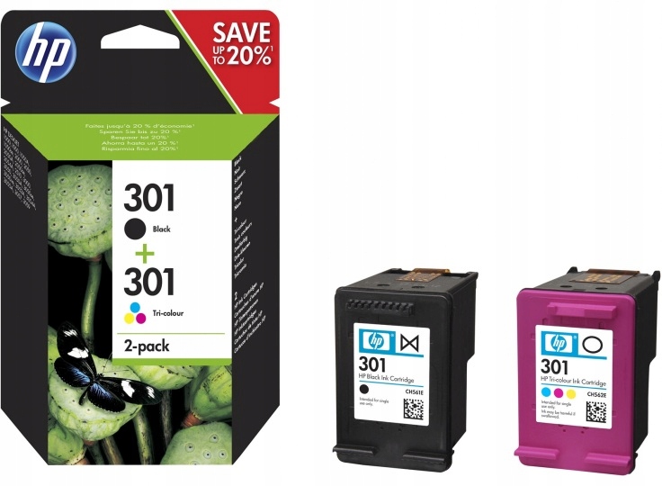 

Zestaw Tuszów Hp 301 N9J72AE Black+Color Oryginał