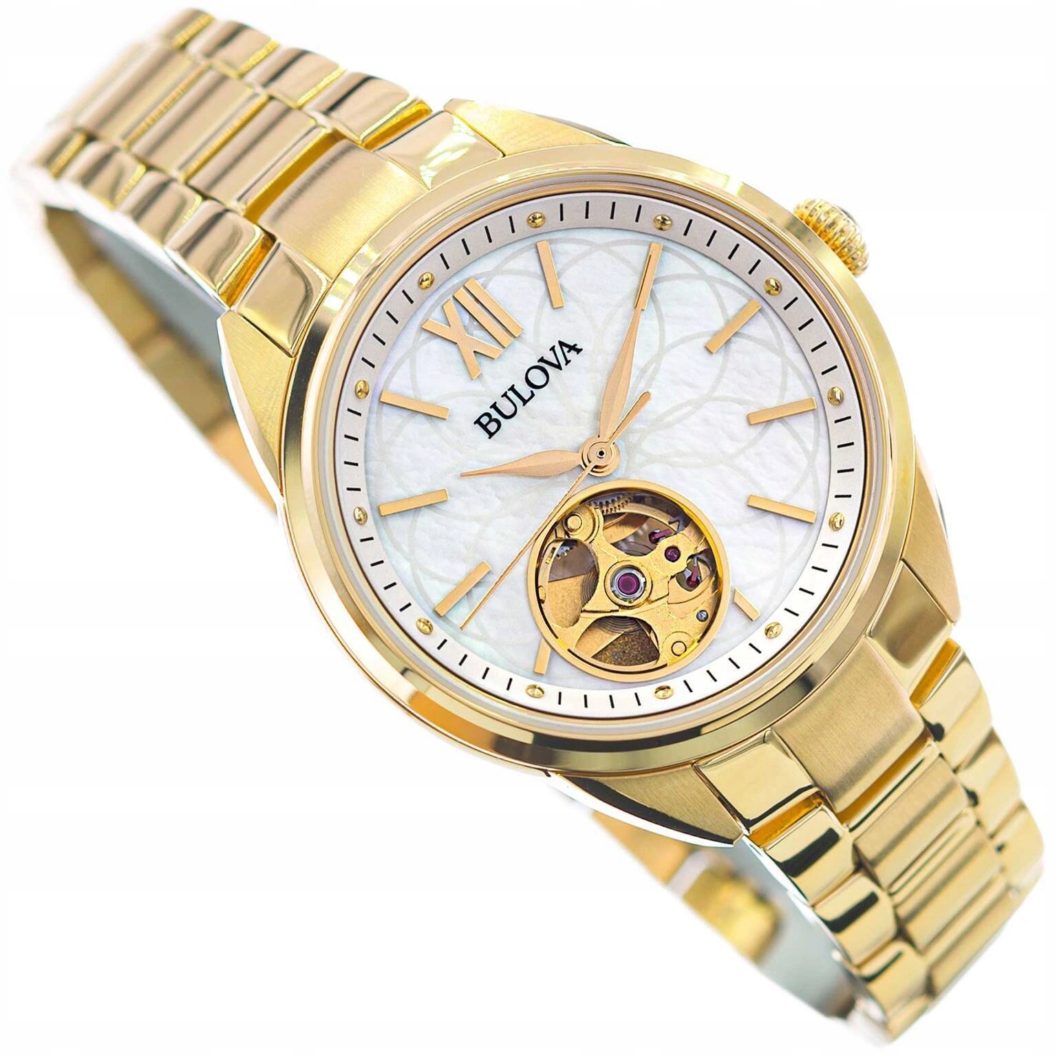 Dámské Hodinky Bulova 97L172 Jako Dárek Premium Automat Zlatý