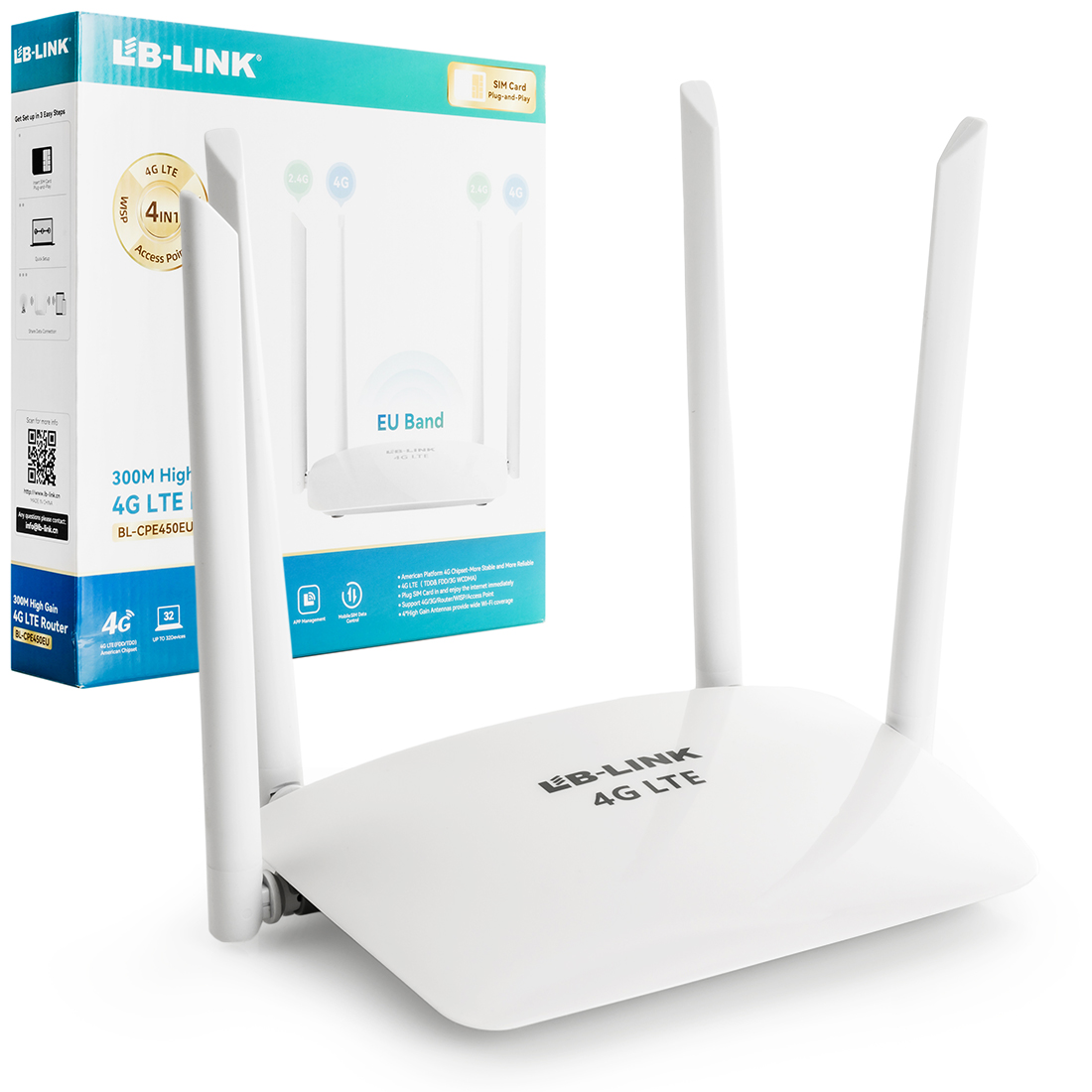 WiFi Sim router Domácí N300 4G Lte Vícepásmový Široký a stabilní signál