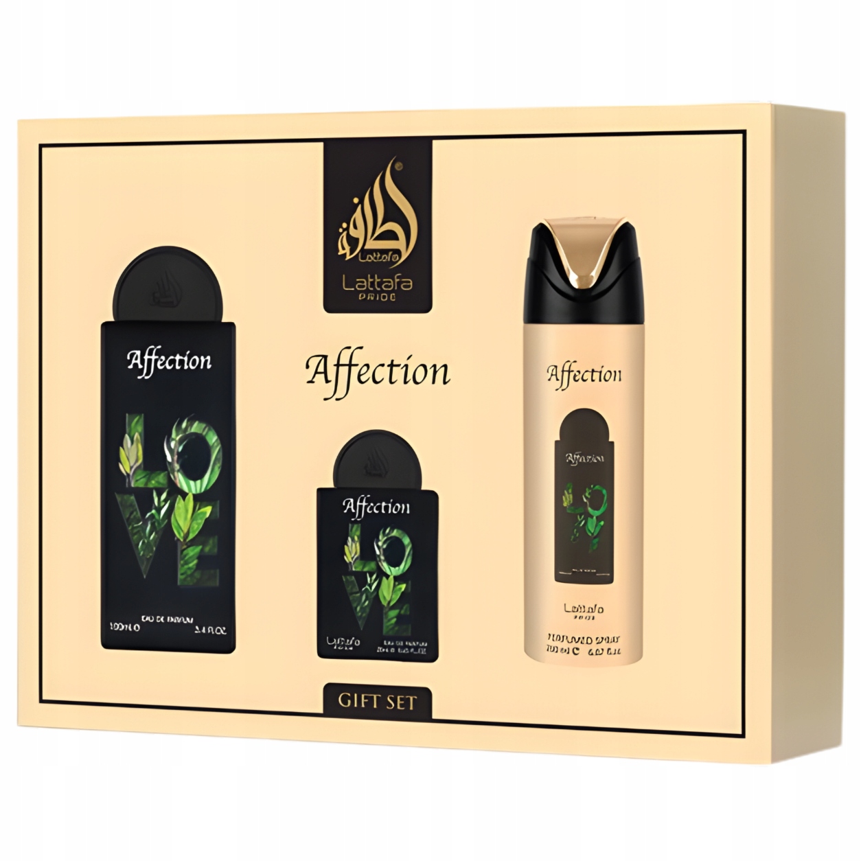 Sada Lattafa Affection 100ML Parfémovaná Voda 20ML Edp Deodorant 200 ML