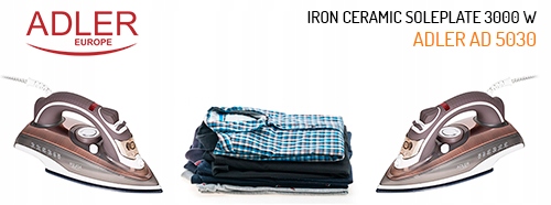 Żelazko Adler AD5030 3000 W Rodzaj stopy ceramiczna