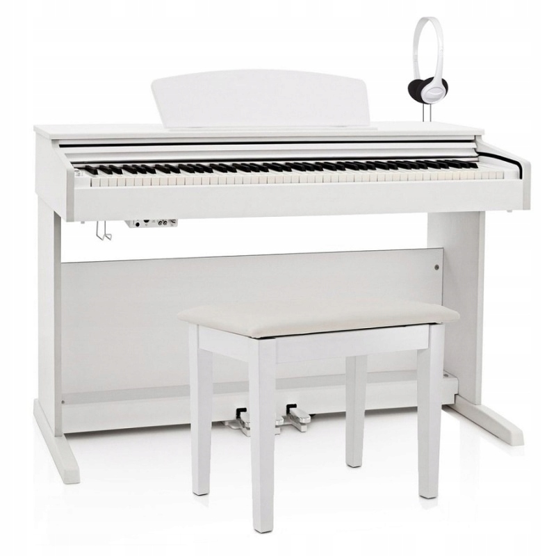 Dynatone SLP-175 Białe Pianino Ławka Słuchawki