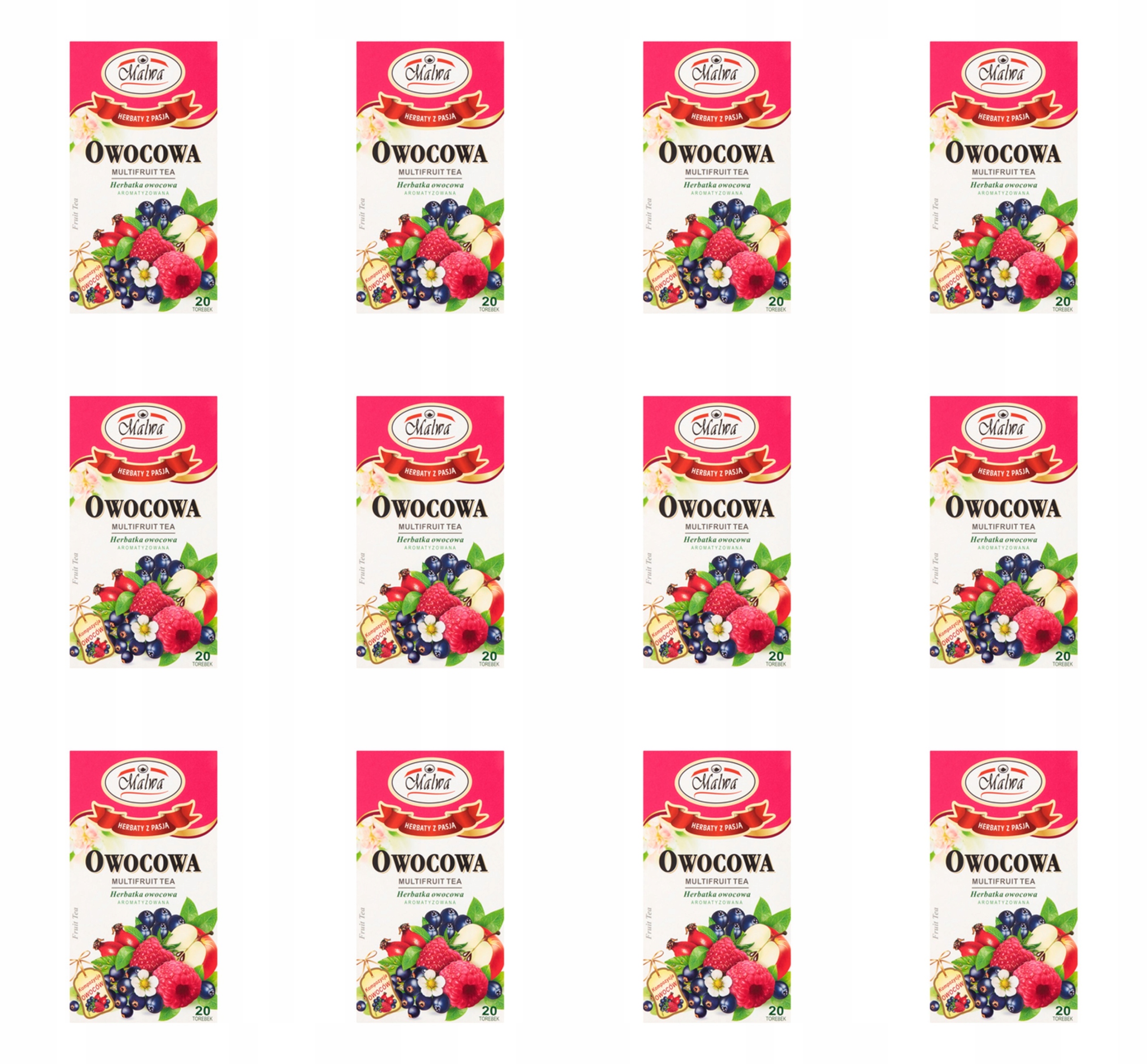 Malwa Čaj Expresní víceovocný čaj 20 sáčků 40 g X12