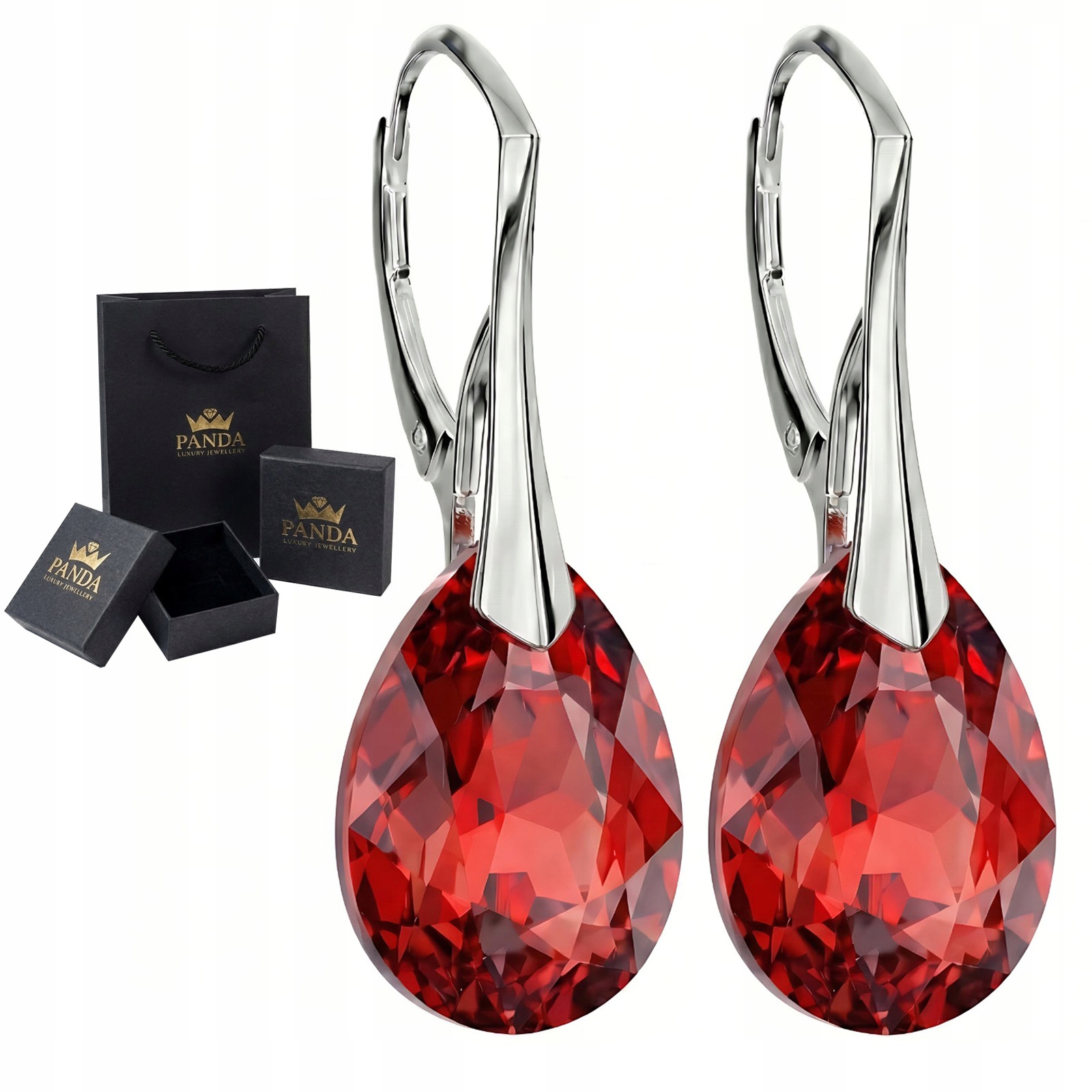 Stříbrné Náušnice Dámské Kapky Krystaly Dárek 925 Výročí Svaté Přijímání Svatba