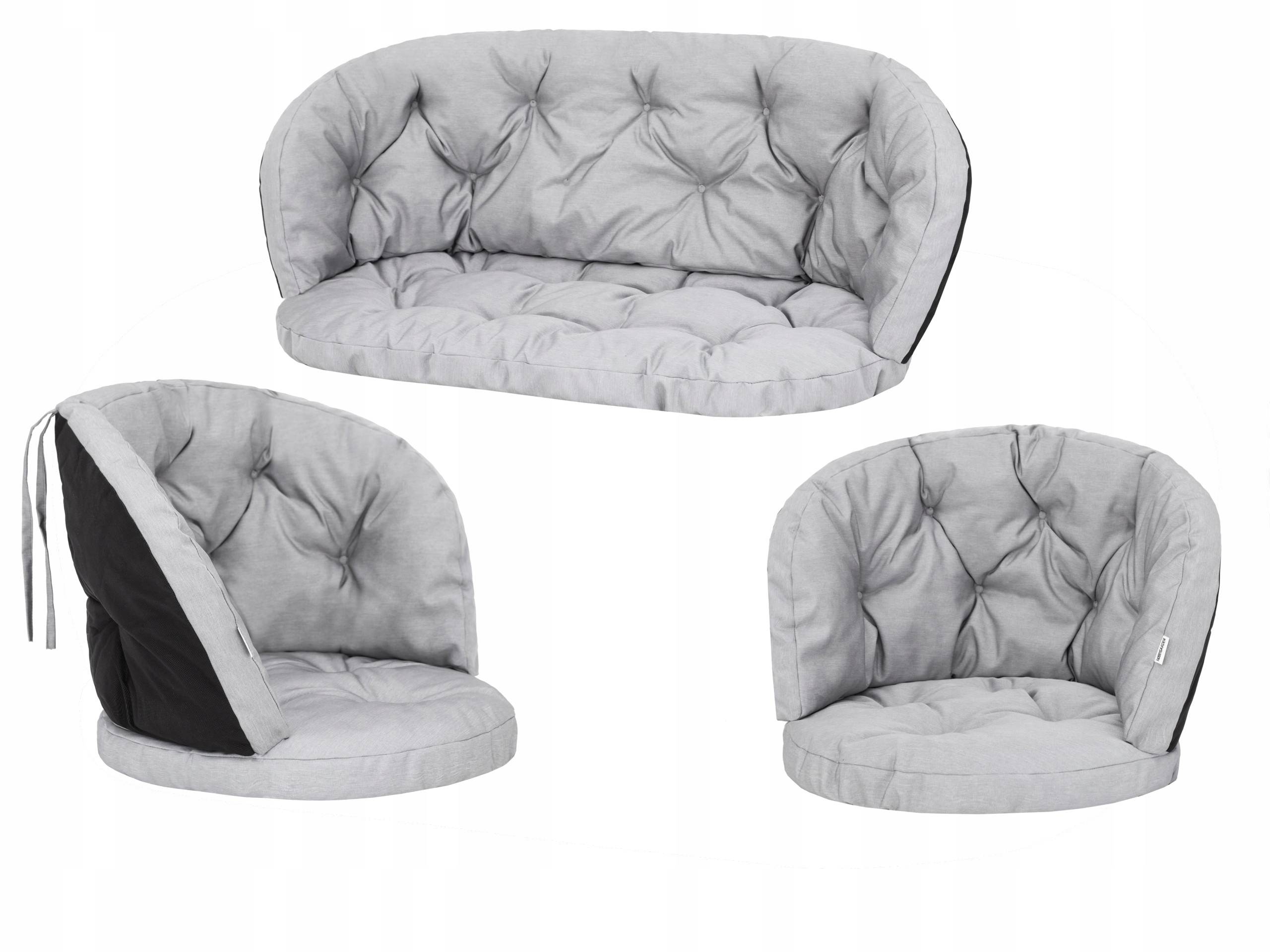 Sada 3 vankúšov na ratanový nábytok 100x50, 50x50