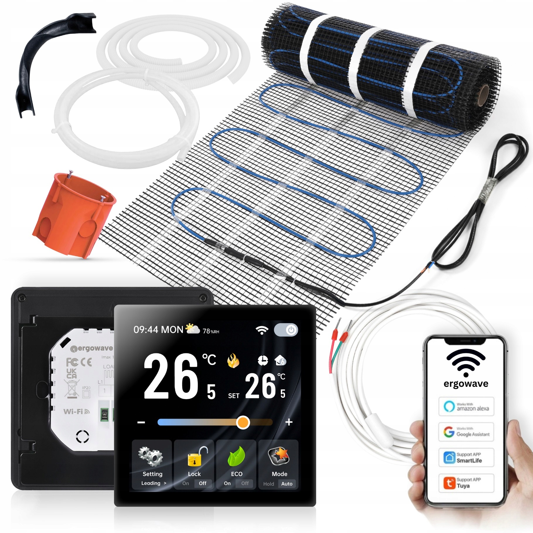 Sada vykurovacej rohože pod dlaždice 2.0 m2 s termostatom Nice.b – aplikácia