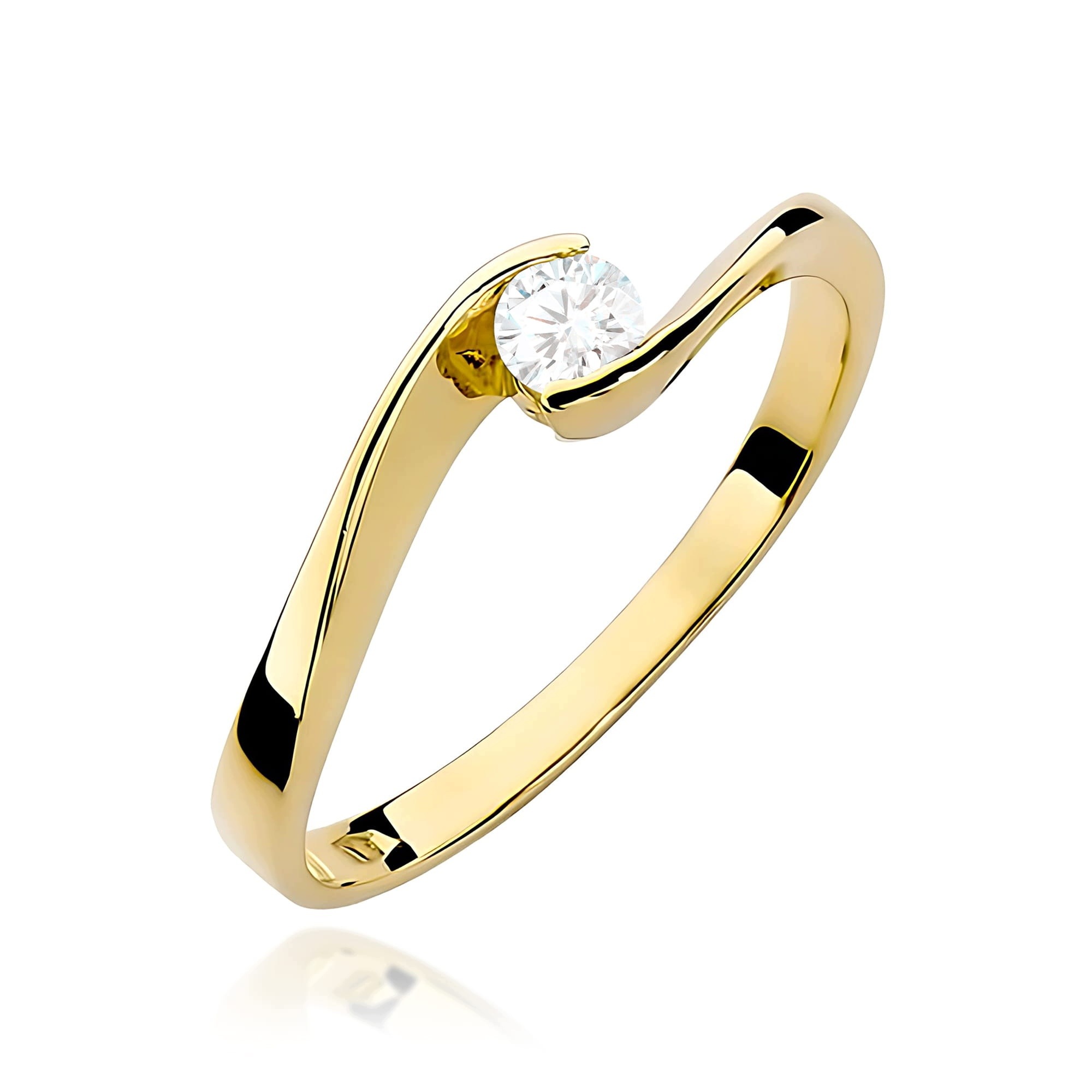 Prstýnek s laboratorním diamantem 0,13 ct pr.585