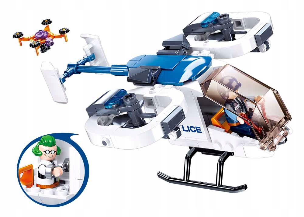 

Klocki Sluban Pojazd Helikopter Policja 161el.