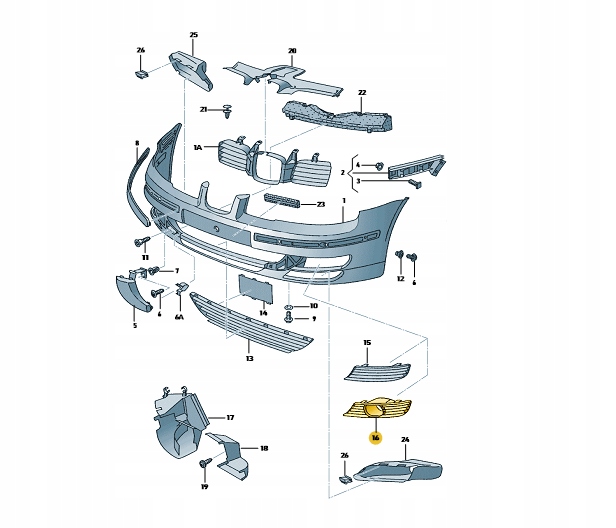 KRATKA ATRAPA ZDERZAKA SEAT TOLEDO LEON 1M PRAWA Strona zabudowy przód